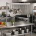 Thumbnail image #3 for 60 Inch Adjustable Table-Mounted U-Shaped Stainless Steel Pot Rack with Double-Prong Hooks