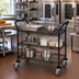 Thumbnail image #2 for Quantum 60-Inch 3-Shelf Utility Bus Cart with U-Handles and Swivel Casters