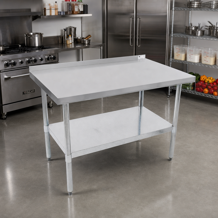 Product image #2 for John Boos Stallion Economy Stainless Steel Work Table, 48 x 24 Inches, 18-Gauge 430 Top, Galvanized Base
