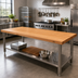 Thumbnail image #2 for John Boos Appalachian Red Oak Edge Grain Island Countertop with Varnique Finish, 96 Inch x 32 Inch x 1-1/2 Inch