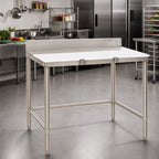 Thumbnail image #2 for Eagle Group TB3672S 72-Inch x 36-Inch Poly Top Trimming Table with 4-Inch Backsplash and Open Stainless Steel Base