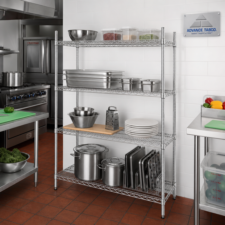 Product image #2 for Advance Tabco Special Value Heavy Duty Chrome Plated Wire Shelf, 48"W x 21"D