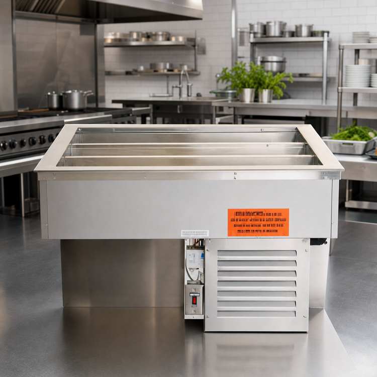 Product image #2 for Duke ADI-2M-TC-P Two Section Tri-Channel Cold Food Drop-In Unit
