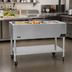 Thumbnail image #2 for Eagle Group Portable 3-Pan Ice-Cooled Mobile Serving Counter with Open Base, Stainless Steel Legs, and Undershelf