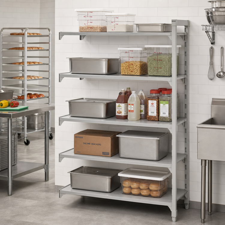 Product image #3 for Camshelving Premium Solid 5-Shelf Add-On Polymer Shelving Unit, Speckled Gray, 18 x 54 x 84 Inches