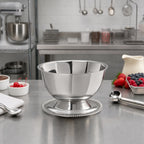 Thumbnail image #2 for Vollrath 46701 Paneled Stainless Steel Sherbet Bowl, Mirror Finish, Gadroon Base, 16 oz. Case of 12