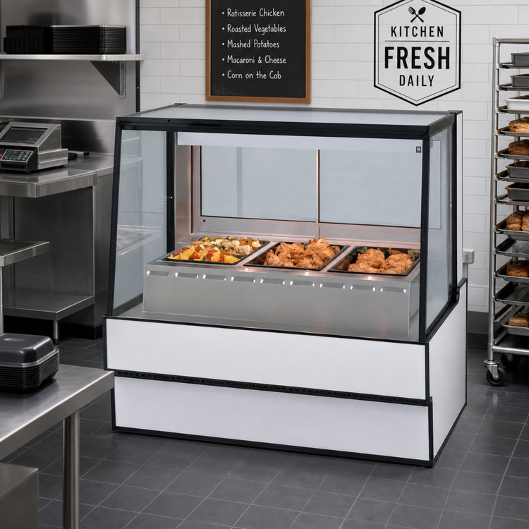 Product image #2 for Federal Industries High Volume Series 3-Well Full-Service Heated Deli Case, Wet or Dry Heat, 50-1/8 Inch Wide