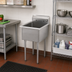 Thumbnail image #2 for Commercial Single Compartment Budget Sink with 7-1/4 Inch Backsplash, 18/430 Stainless Steel, 21 x 24-1/2 Inches