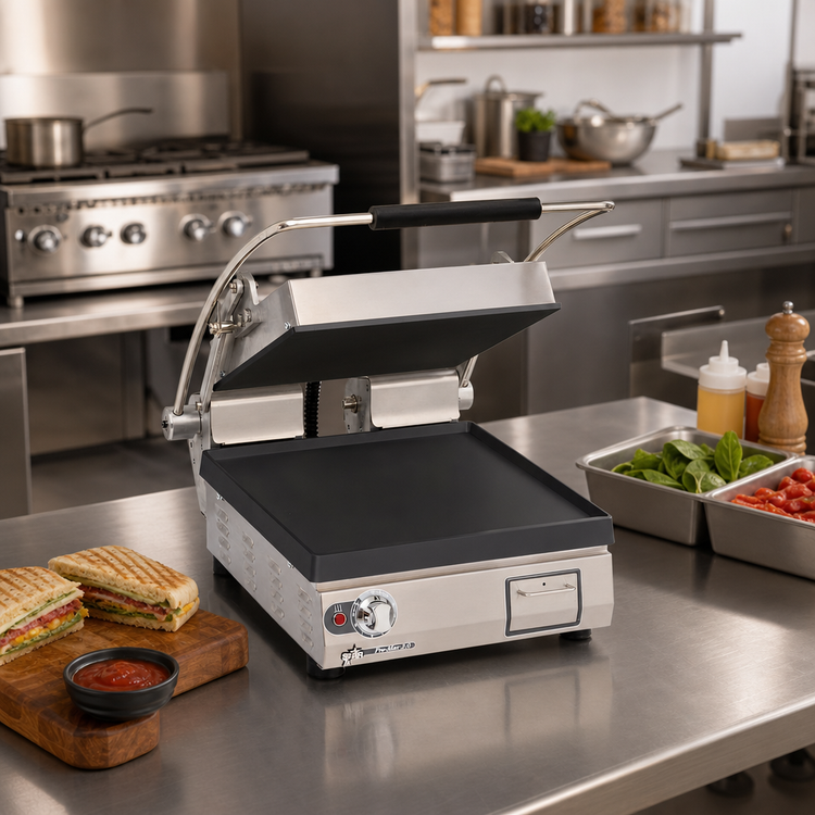Product image #2 for Star Pro-Max 2.0 14.5" x 14.2" Smooth Cast Iron Countertop Sandwich Grill
