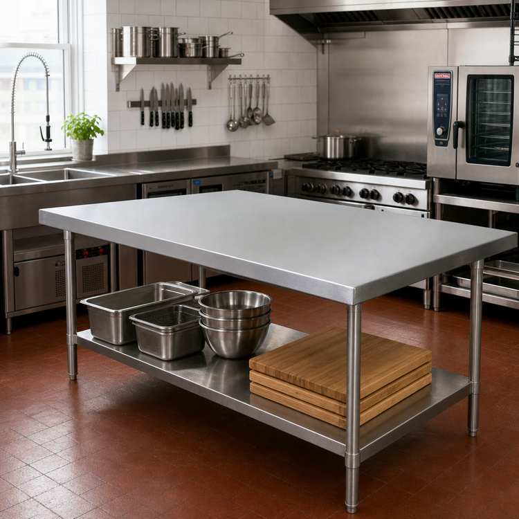 Product image #2 for John Boos Stainless Steel Countertop, 72 x 42 Inch, 1-1/2 Inch Thick, No Backsplash