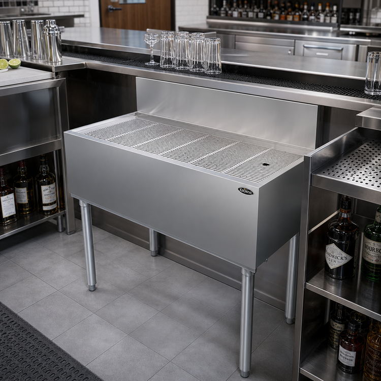 Product image #2 for Krowne Royal Series Freestanding Stainless Steel Underbar Drainboard, 42-Inch x 19-Inch