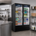 Thumbnail image #2 for Omcan Elite Series 41.6 Cu. Ft. Two-Section Reach-In Glass Door Merchandiser Refrigerator
