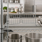 Thumbnail image #2 for Metro Super Erecta DD21FC Chrome Shelf Divider, 8-Inch H x 21-Inch D, Spring Clip Mount Case of 6