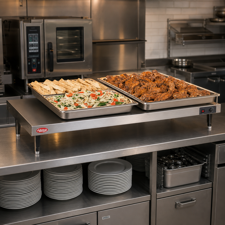 Product image #2 for Hatco Glo-Ray 54-Inch Freestanding Heated Shelf, 9.75-Inch Deep, Stainless Steel Top