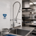 Thumbnail image #2 for T&S Brass EasyInstall Wall-Mount Pre-Rinse Unit with Add-On Faucet, 14-Inch Swing Nozzle, and 1.15 GPM Spray Valve