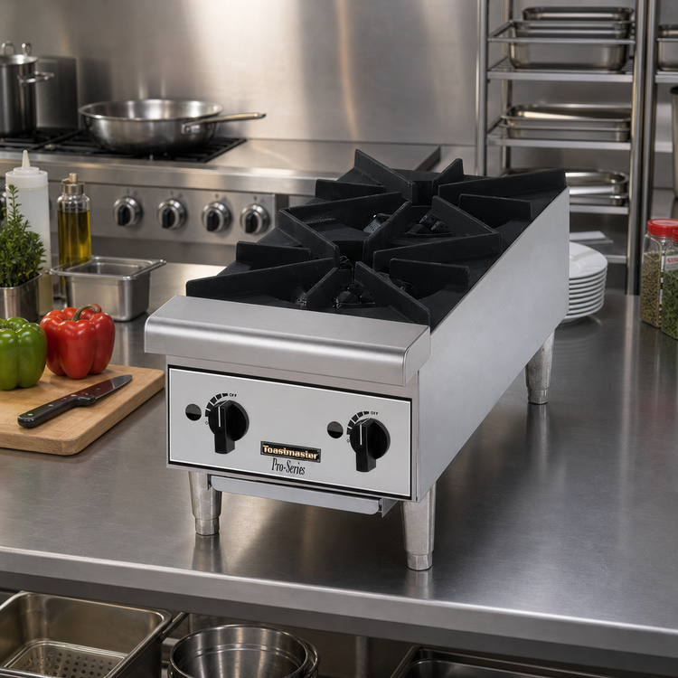Product image #2 for Toastmaster TMHP2 12-Inch Wide 2-Burner Countertop Gas Hot Plate