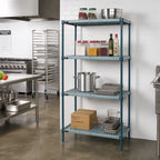 Thumbnail image #2 for Quantum WR63-1830WPM 4-Tier Stationary Wire Plastic Mat Shelving Unit, Green Epoxy, 30"W x 18"D x 63"H