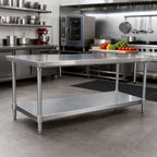 Thumbnail image #2 for John Boos SSK4-3696 Optional Stainless Steel Work Table Undershelf, 96"W x 36"D, 14-Gauge Type 300, Satin Finish