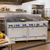 Thumbnail image #2 for Comstock-Castle 72-Inch Commercial Gas Range with 8 Open Burners, 24-Inch Char-Broiler, and 2 Extra-Wide Ovens
