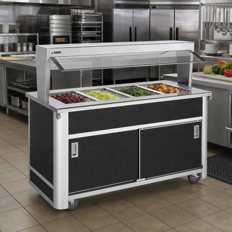 Product image #2 for Atlas Metal BLC-5-BU 5-Pan Mobile Iced Cold Food Buffet Counter