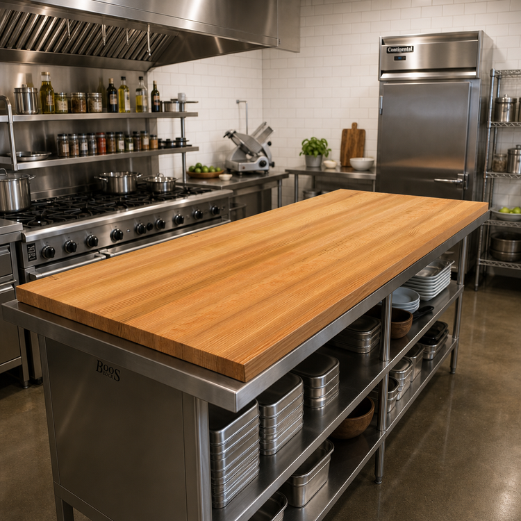 Product image #2 for John Boos Appalachian Red Oak Edge Grain Island Countertop, 108 x 27 x 1-1/2 Inch, Varnique Finish