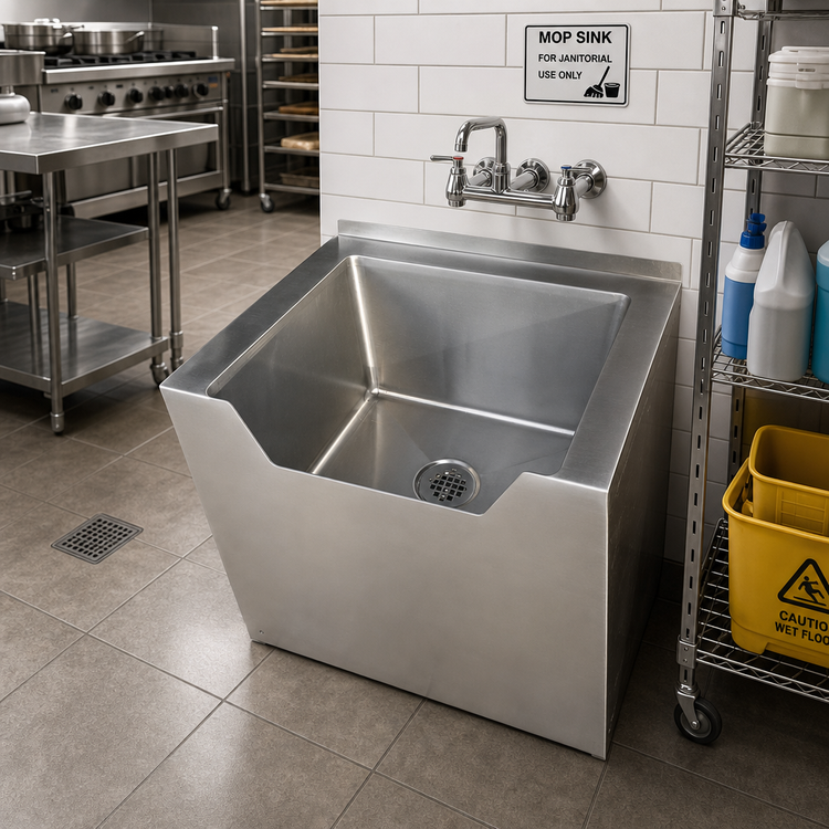 Product image #2 for Advance Tabco 9-OP-40DF Drop Front Floor-Mounted Stainless Steel Mop Sink