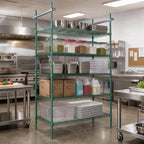 Thumbnail image #2 for Quantum TTK-C18PX 18-Inch Intermediate Overhead Track Shelving Kit with 86-Inch Posts, Green Epoxy Finish