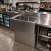 Thumbnail image #2 for BK Resources Slim-Line 36-Inch Two-Compartment Underbar Sink with Right Drainboard, Faucet, and Drains