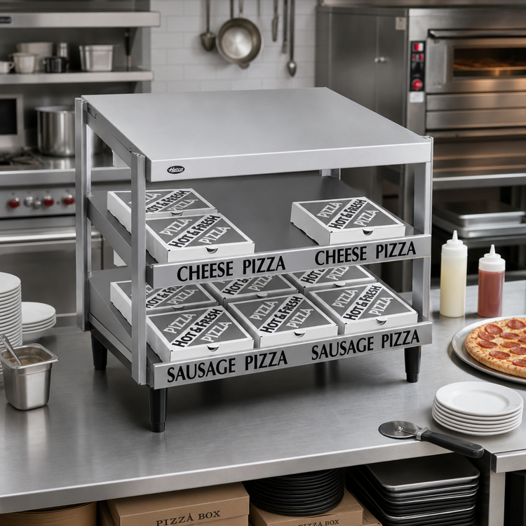 Product image #2 for Hatco Glo-Ray Countertop Pass-Thru Pizza Warmer with Double Slant Shelves, 36" x 18" Deep