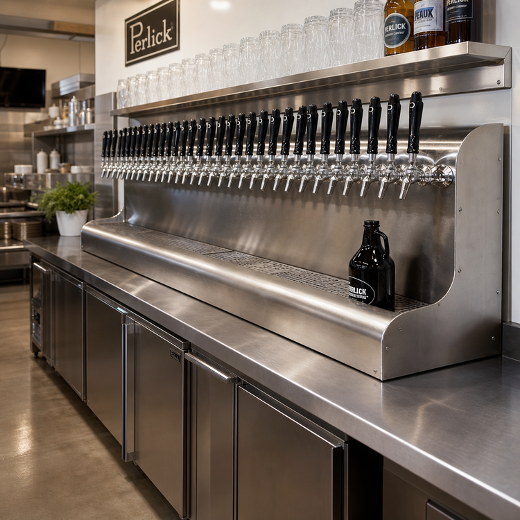 Product image #2 for Perlick 31-Faucet 93-Inch Modular Wall-Mount Glycol-Cooled Draft Beer Dispensing Tower