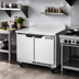 Thumbnail image #2 for Beverage-Air 34-Inch Shallow Depth Two-Section Worktop Refrigerator with Solid Reversible Doors