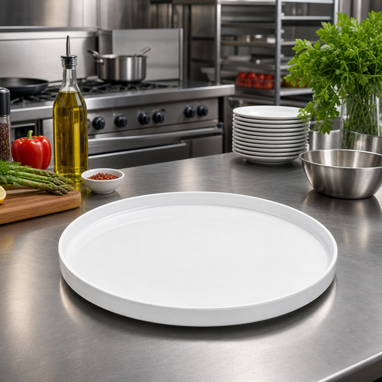 Product image #2 for Prestige 12-Inch Round White Porcelain Serving Platter