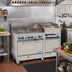 Thumbnail image #2 for Comstock-Castle 60-Inch Commercial Gas Range with 2 Open Burners, 24-Inch Raised Griddle, 24-Inch Char-Broiler, and 2 Standard Ovens