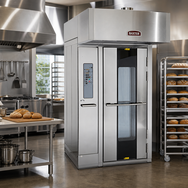 Product image #2 for Baxter OV500G1EE Gas Rotating Rack Oven with Curved Front, Single Rack Capacity, and Programmable Digital Controls