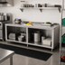 Thumbnail image #2 for John Boos Open Front Cabinet Base Work Table, 120 Inch x 30 Inch, 16 Gauge Stainless Steel Top, 1-1/2 Inch Rear Riser