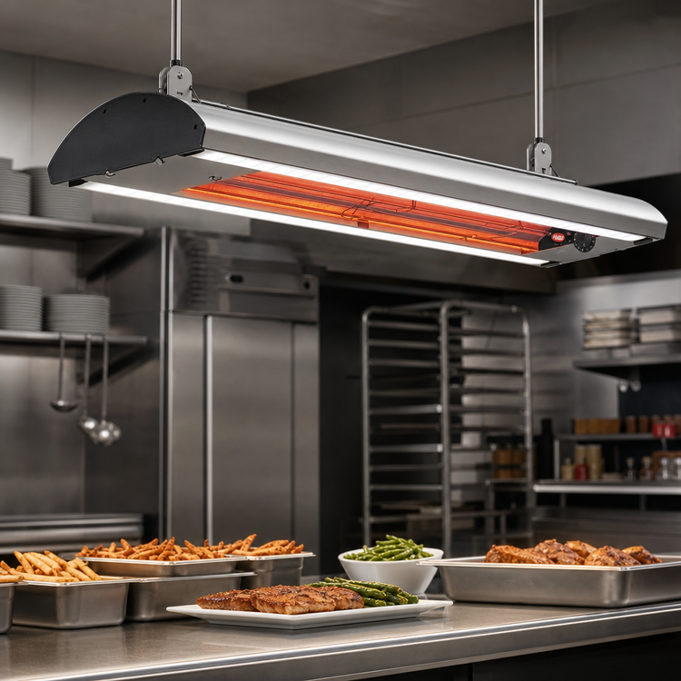 Product image #2 for Hatco Glo-Ray Curved 42-Inch Lighted Infrared Strip Heater with Dual LED Lights and Electronic Infinite Control