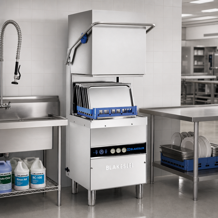 Product image #2 for Blakeslee D-18-3 Hood-Type High-Temp Dishwasher, 30 Racks/Hour, 3-Phase