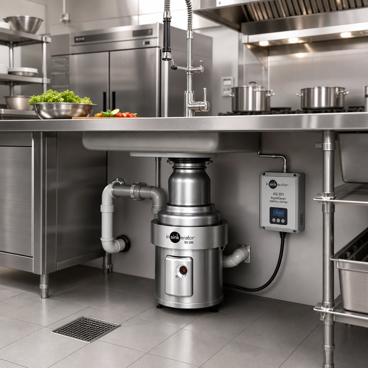 Product image #2 for InSinkErator SS-300 Large-Capacity 3 HP Commercial Food Waste Disposer Package with 12-Inch Bowl and AS-101 AquaSaver Control Center