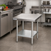 Thumbnail image #2 for Advance Tabco Budget Equipment Stand with 430 Stainless Steel Top and Galvanized Adjustable Undershelf, 24 x 30 x 24 Inches