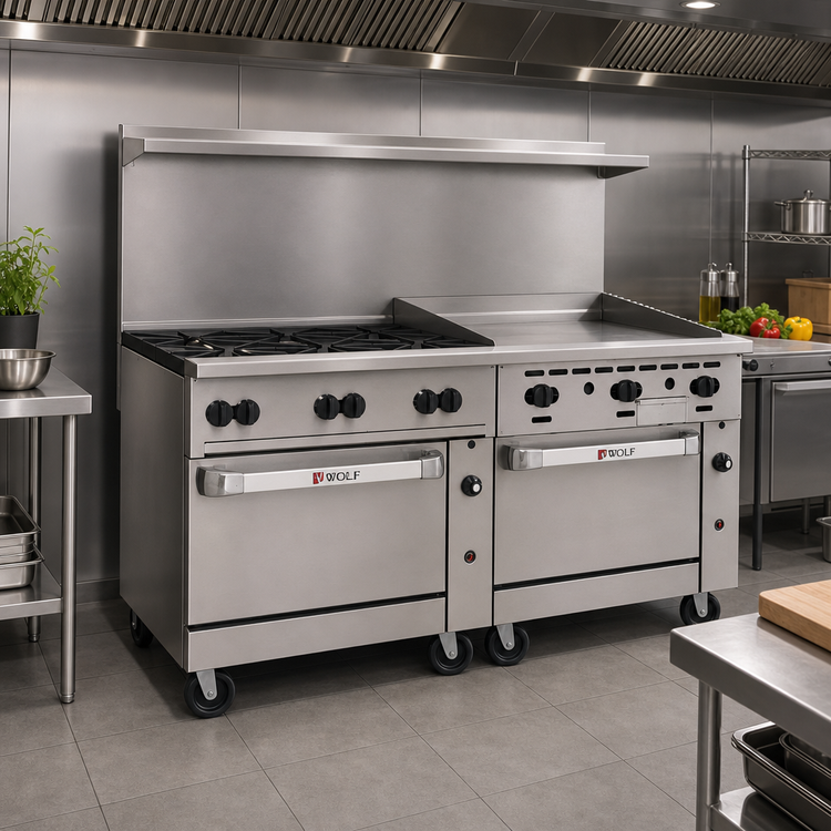 Product image #2 for Challenger XL C72SS-6B36GT 72 Inch Gas Restaurant Range with 6 Burners and 36 Inch Griddle