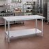 Thumbnail image #2 for Duke 84-Inch x 30-Inch Stainless Steel Work Table with Undershelf, 400 Series Top, Without Backsplash