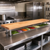 Thumbnail image #2 for John Boos Steam Table Cutting Board with Adjustable Stainless Steel Supports, 84 x 10 x 1-3/4 Inches