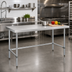 Thumbnail image #2 for Sapphire 72-Inch x 30-Inch Flat Top Stainless Steel Work Table with Open Base and Galvanized Legs