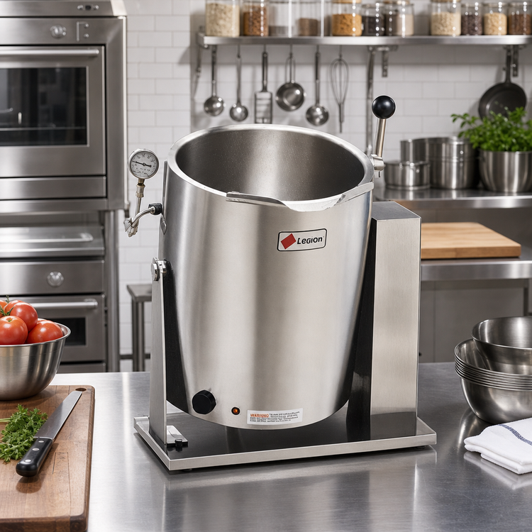 Product image #2 for Legion TEH-20 5 Gallon Electric Full Steam Jacket Tilting Tabletop Kettle