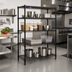 Thumbnail image #2 for Add-A-Shelf 4-Tier Stationary Wire Shelving Starter Unit, 48 x 21 x 63 Inches, Black Epoxy