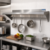 Thumbnail image #2 for BK Resources 72-Inch x 14-Inch Wall-Mounted Stainless Steel Overshelf with Pot Rack