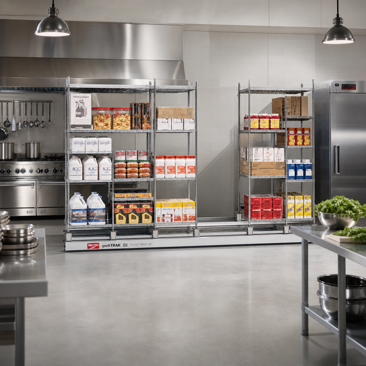 Product image #2 for Metro qwikTRAK HD 12-Foot Track Set for Commercial Shelving