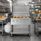 Thumbnail image #2 for Koolmore CGKIT3-36D Mobile 5-Burner Commercial Outdoor Propane Grill, 688 sq. in., Stainless Steel, Piezo Ignition