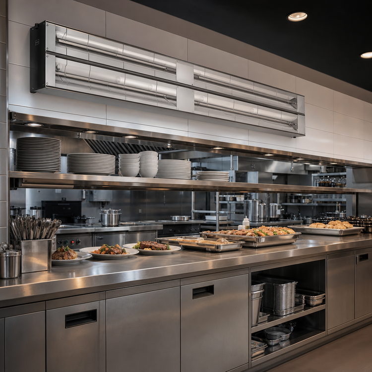 Product image #2 for Hatco Glo-Ray 132-Inch Aluminum Dual Infrared Strip Heater, Unlighted, 7.5 kW, 6-Inch Spacer
