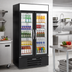 Thumbnail image #3 for Beverage-Air MarketMax Two-Section Reach-In Glass Door Merchandiser Refrigerator, 35.08 Cu. Ft., Black, Hinged Double Glass Doors